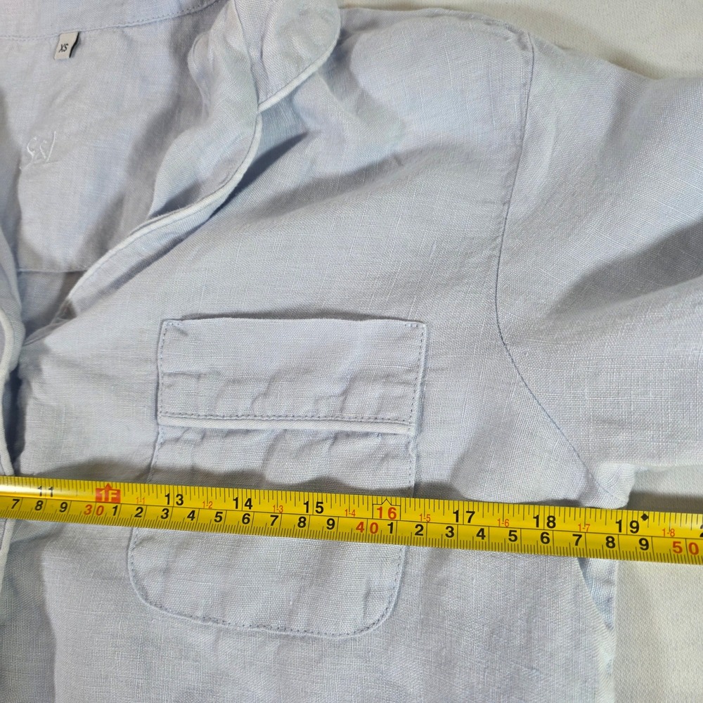 Serena & Lily Hyannis Port 100% Linen Pajama Set Coastal Blue Womens XS - Picture 7 of 10